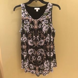 Charter Club Sleeveless Pleated Top, Size M